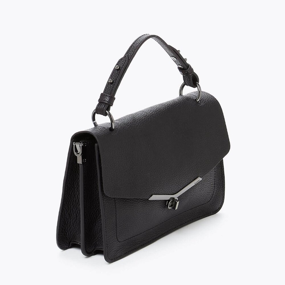 $278 Botkier VALENTINA FLAP SATCHEL in Core Handbag Purse Gunmetal Hardware Bag - Picture 5 of 16